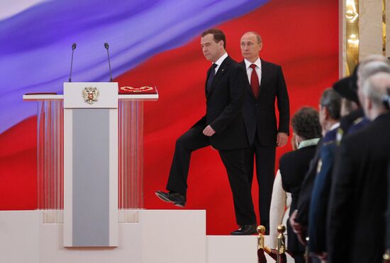 President-elect Vladimir Putin during inauguration ceremony