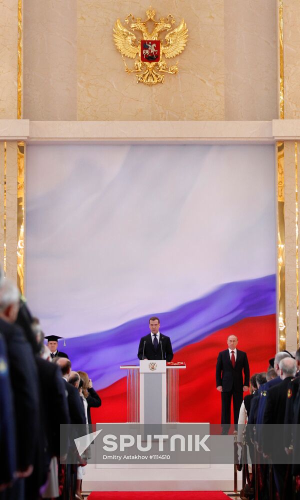 President-elect Vladimir Putin during inauguration ceremony