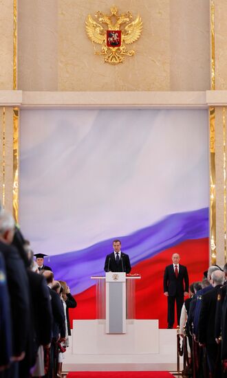 President-elect Vladimir Putin during inauguration ceremony