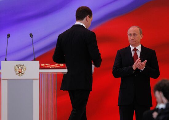 President-elect Vladimir Putin during inauguration ceremony