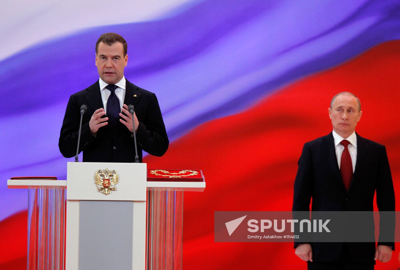 President-elect Vladimir Putin during inauguration ceremony