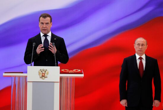 President-elect Vladimir Putin during inauguration ceremony