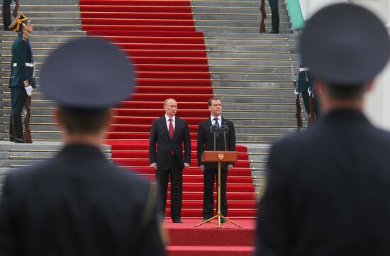 President-elect Vladimir Putin during inauguration ceremony