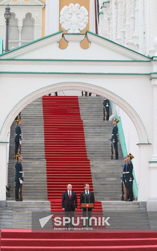 President-elect Vladimir Putin during inauguration ceremony
