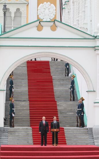 President-elect Vladimir Putin during inauguration ceremony