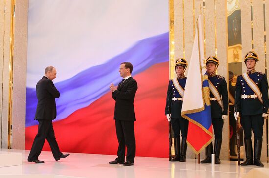 President-elect Vladimir Putin during inauguration ceremony