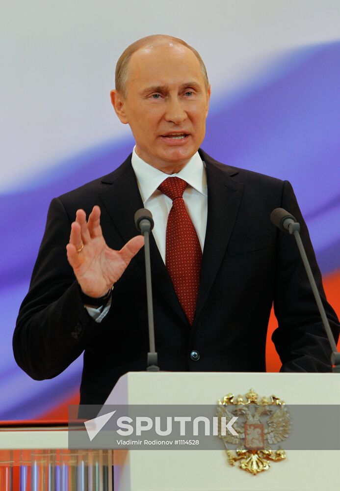 President-elect Vladimir Putin during inauguration ceremony