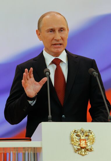 President-elect Vladimir Putin during inauguration ceremony