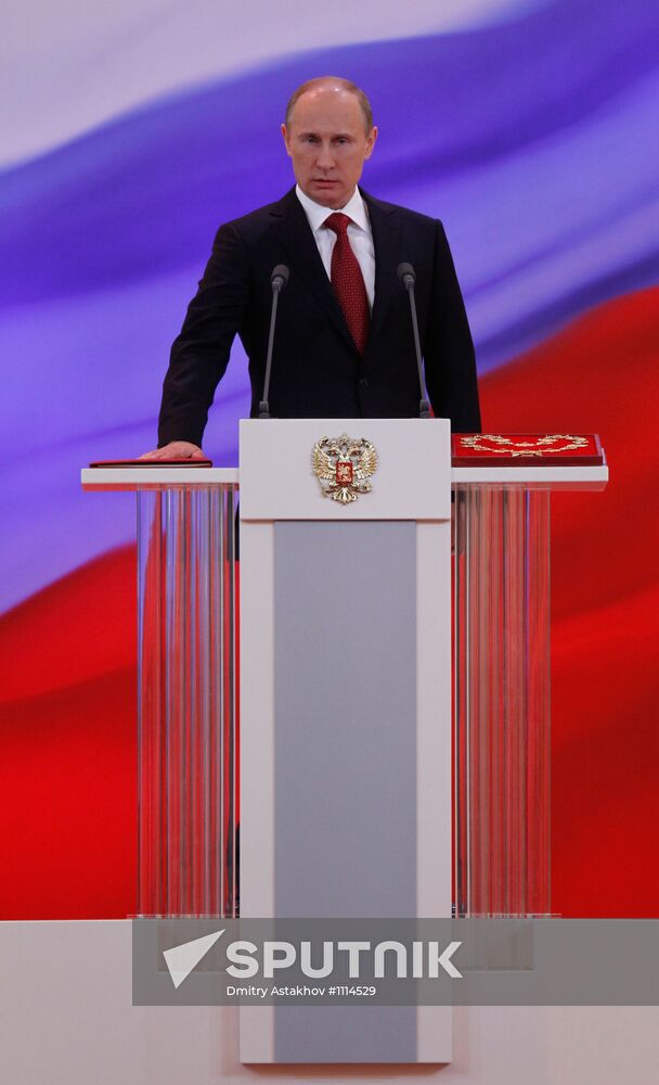 President-elect Vladimir Putin during inauguration ceremony