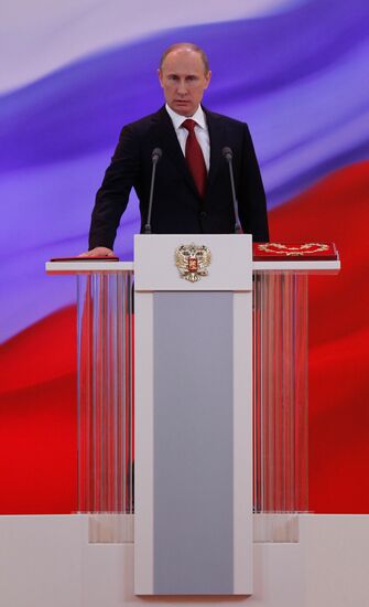 President-elect Vladimir Putin during inauguration ceremony