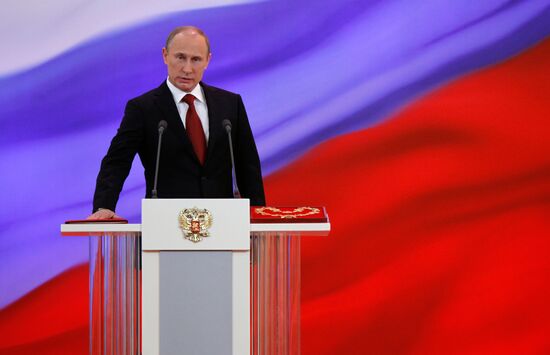 President-elect Vladimir Putin during inauguration ceremony