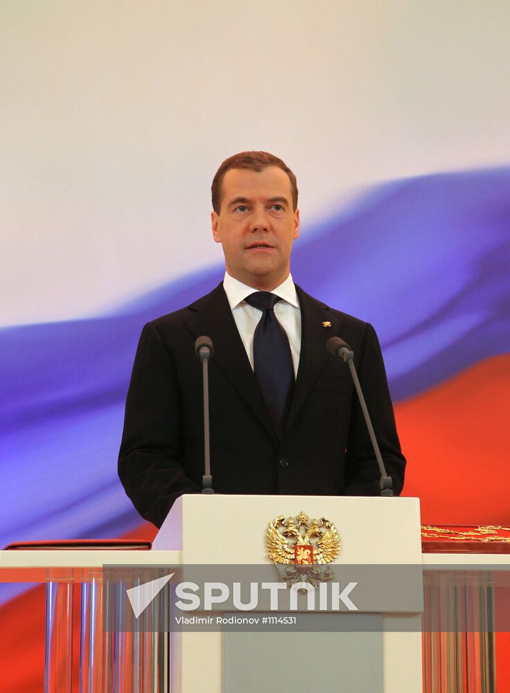 President-elect Vladimir Putin during inauguration ceremony