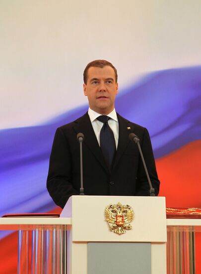 President-elect Vladimir Putin during inauguration ceremony