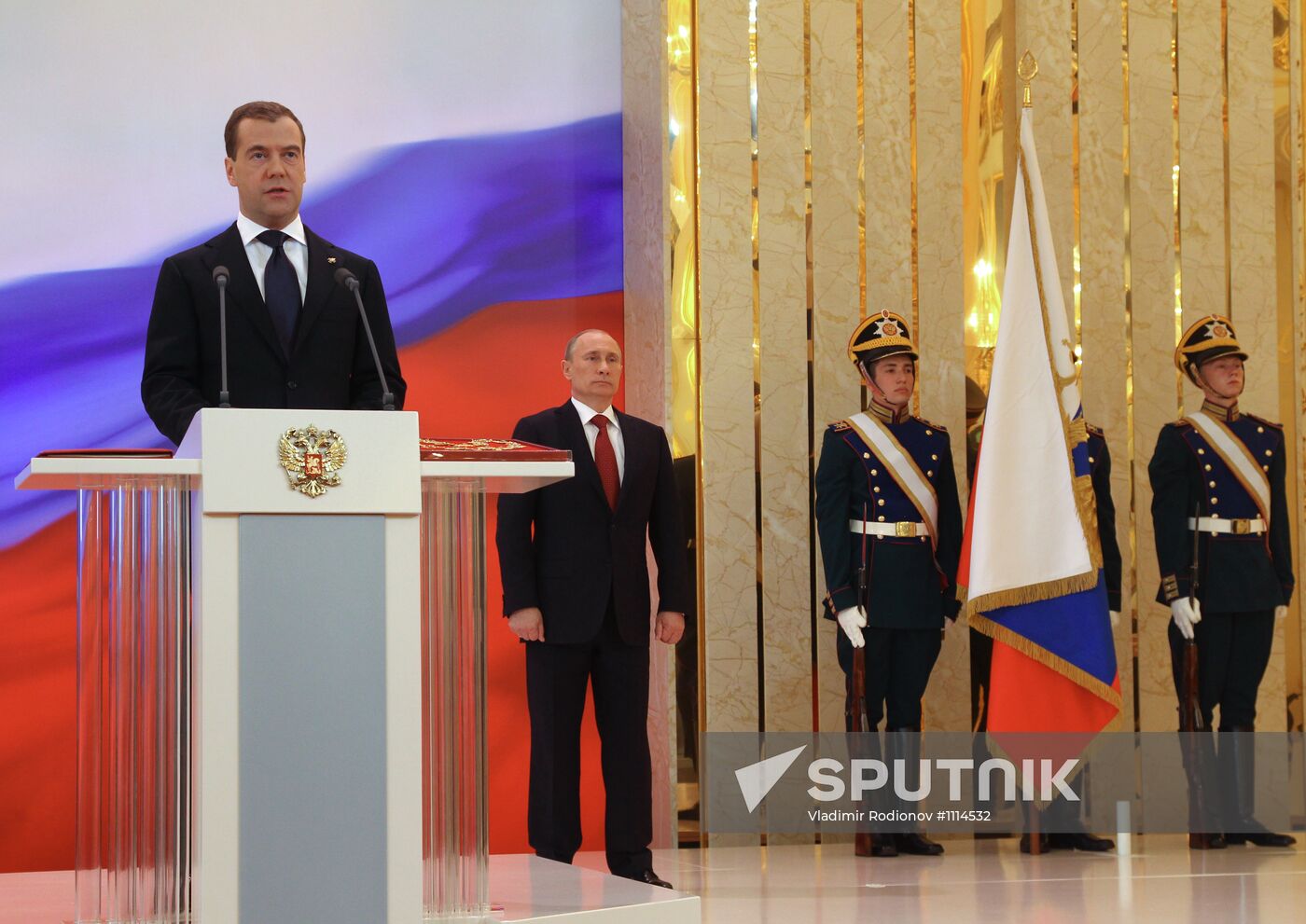 President-elect Vladimir Putin during inauguration ceremony