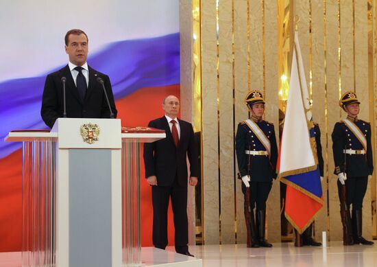 President-elect Vladimir Putin during inauguration ceremony