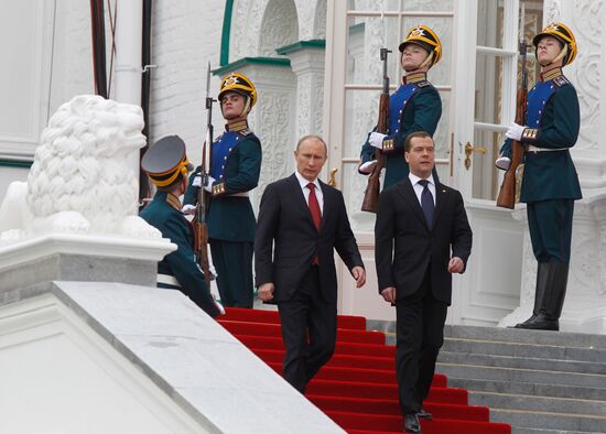 President-elect Vladimir Putin during inauguration ceremony