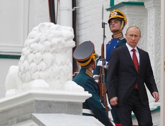 President-elect Vladimir Putin during inauguration ceremony