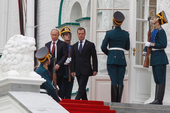 President-elect Vladimir Putin during inauguration ceremony