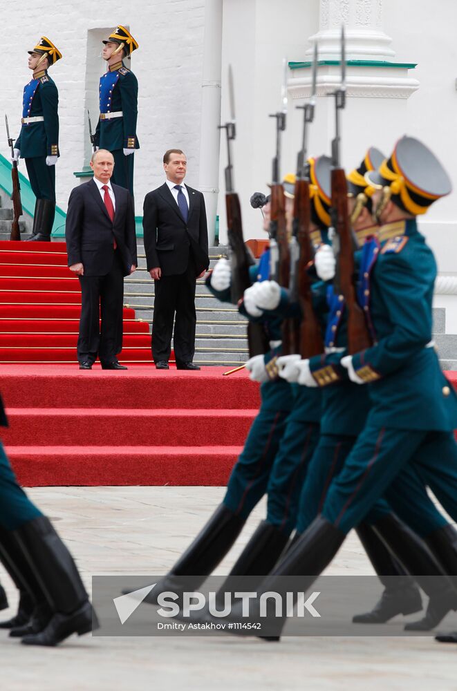 President-elect Vladimir Putin during inauguration ceremony