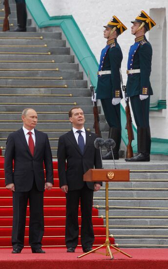 President-elect Vladimir Putin during inauguration ceremony