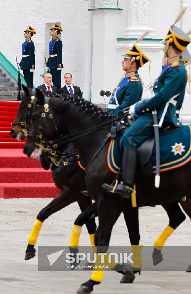 President-elect Vladimir Putin during inauguration ceremony