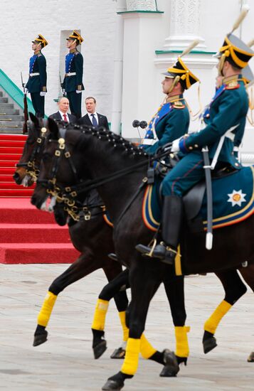 President-elect Vladimir Putin during inauguration ceremony
