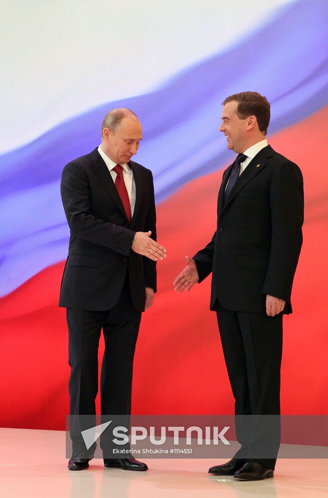 President-elect Vladimir Putin during inauguration ceremony