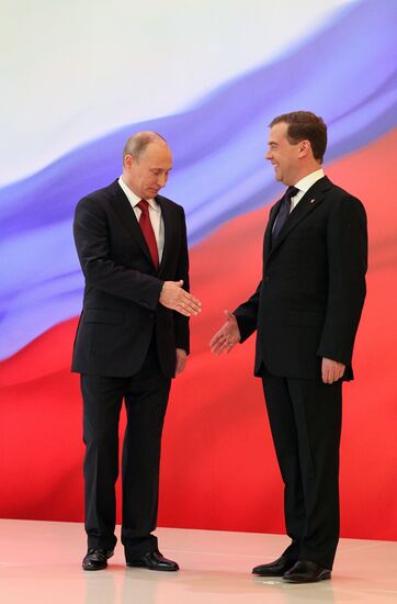 President-elect Vladimir Putin during inauguration ceremony