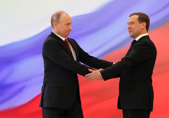 President-elect Vladimir Putin during inauguration ceremony