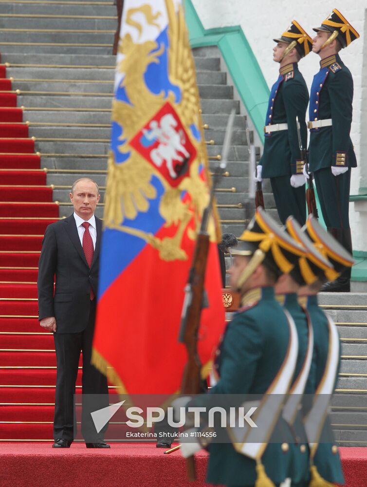 President-elect Vladimir Putin during inauguration ceremony