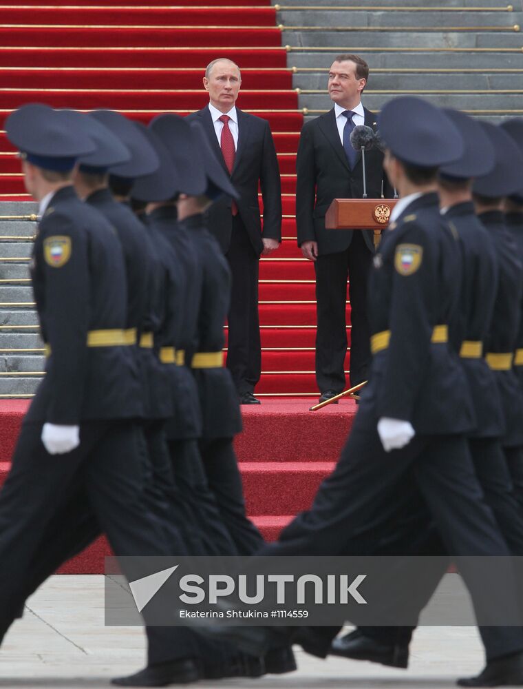 President-elect Vladimir Putin during inauguration ceremony