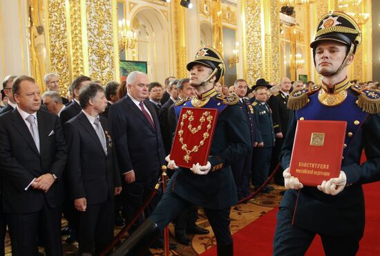 President-elect Vladimir Putin during inauguration ceremony