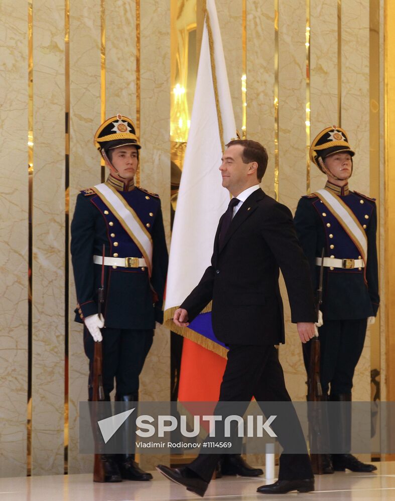 President-elect Vladimir Putin during inauguration ceremony