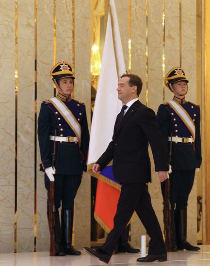 President-elect Vladimir Putin during inauguration ceremony