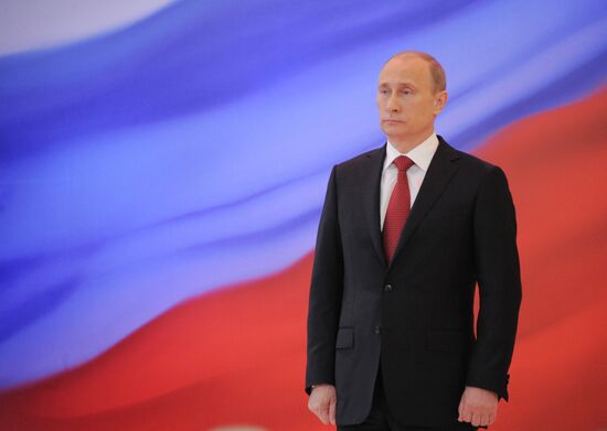 President-elect Vladimir Putin during inauguration ceremony