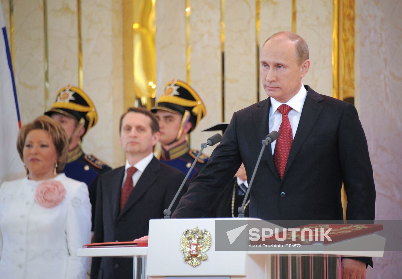 President-elect Vladimir Putin during inauguration ceremony