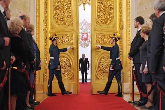 President-elect Vladimir Putin during inauguration ceremony