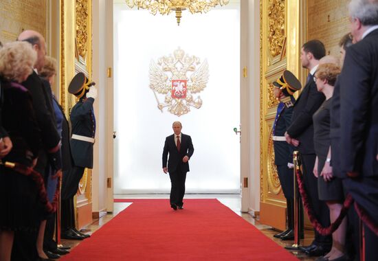 President-elect Vladimir Putin during inauguration ceremony