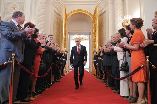 President-elect Vladimir Putin during inauguration ceremony