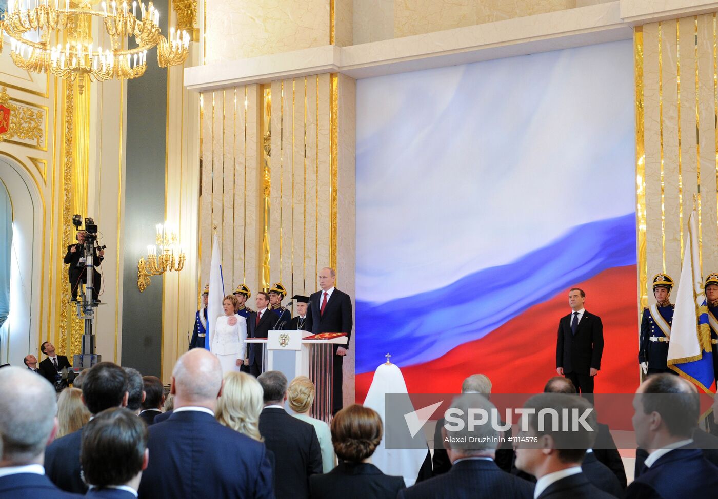 President-elect Vladimir Putin during inauguration ceremony