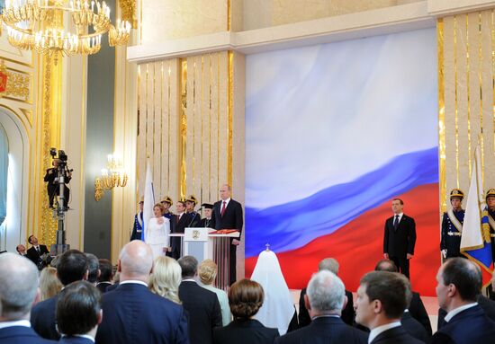 President-elect Vladimir Putin during inauguration ceremony