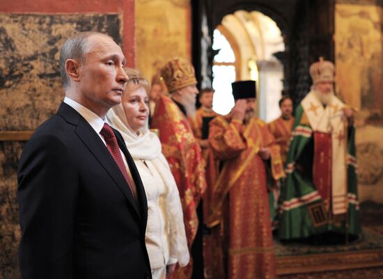 President-elect Vladimir Putin during inauguration ceremony