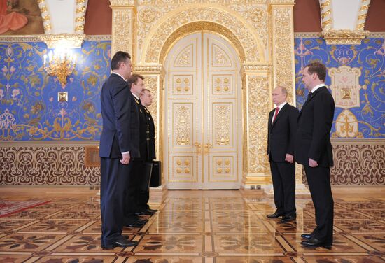 President-elect Vladimir Putin during inauguration ceremony