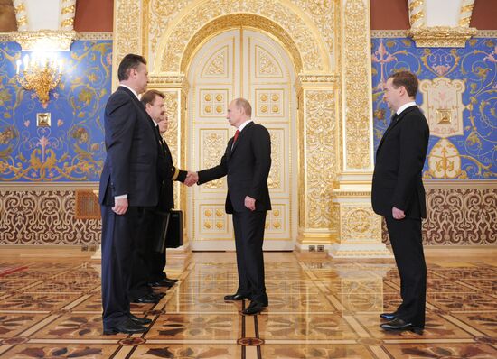 President-elect Vladimir Putin during inauguration ceremony