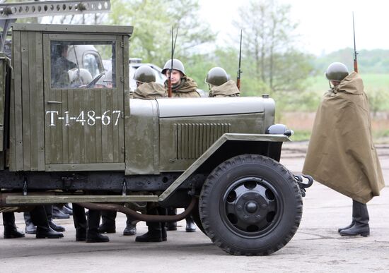 Preparing military equipment for Victory Day parade
