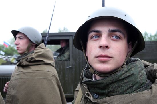 Preparing military equipment for Victory Day parade