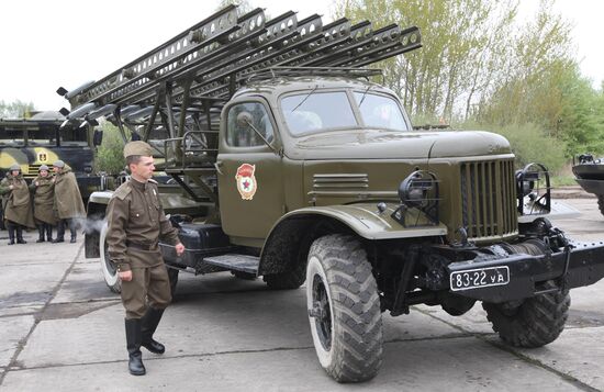 Preparing military equipment for Victory Day parade