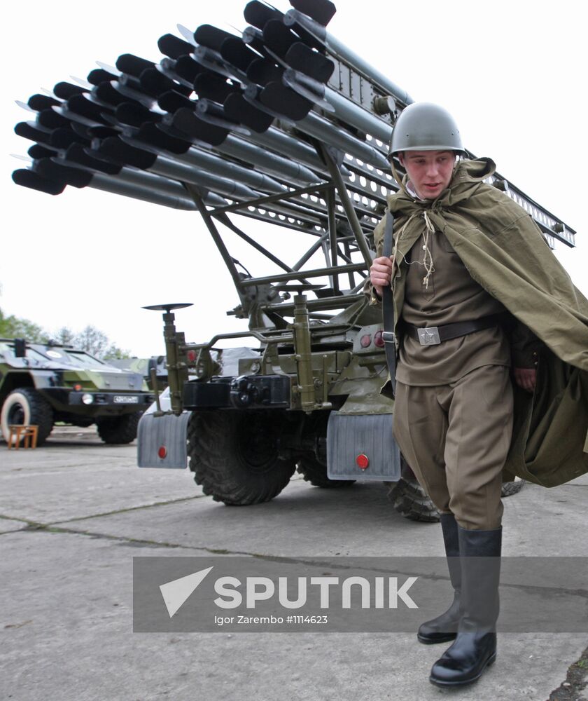 Preparing military equipment for Victory Day parade