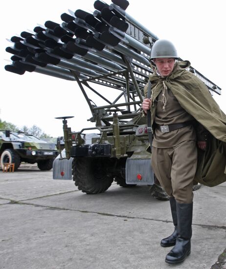 Preparing military equipment for Victory Day parade