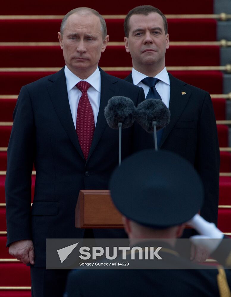 President-elect Vladimir Putin during inauguration ceremony